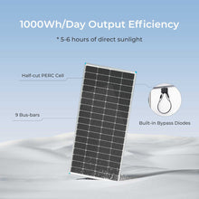Renogy 200W solar panel half-cut PERC cells, 9 busbars and built-in bypass diodes