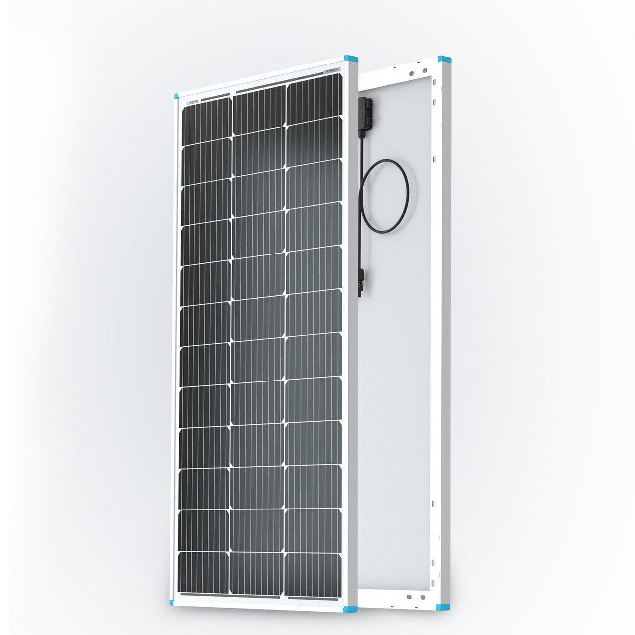 Renogy 100W 12V monocrystalline rigid solar panel front and rear, supplied by 4Matt Campers in Cape Town, Western Cape