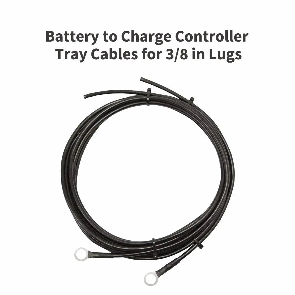 Renogy 8AWG tray cable pair with 3/8 inch ring lugs