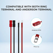 Anderson PP75 connector and 3/8 inch ring lug ends