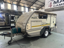 2010 Jurgens Xcape front view with stone-shield nose cover and jerry cans on the A-frame — used caravan Western Cape (view 4)