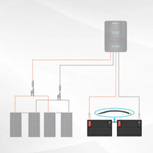 Diagram showing batteries wired in series with interconnect cables