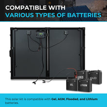 Renogy solar suitcase compatible with gel AGM flooded and lithium batteries