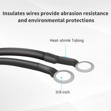 Renogy tray cable heat-shrink insulation and 3/8 inch ring terminal