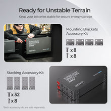 Renogy 104Ah Super Slim battery mounting-bracket and stacking accessory kits (sold separately)