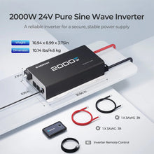 Renogy RIV2420P2 inverter dimensions and included accessories