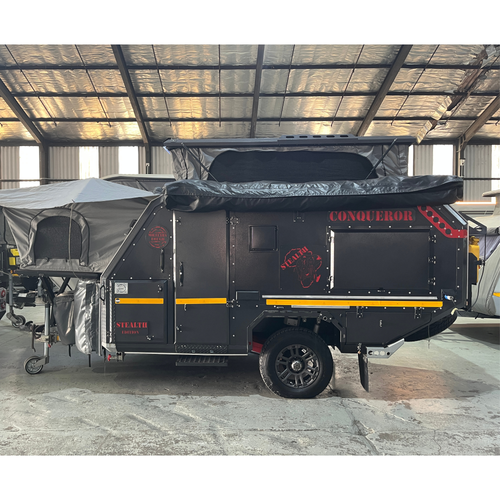 2021 Conqueror Commander Stealth pre-owned off-road caravan available from 4Matt Campers in Bellville Cape Town