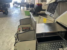 Close-up of the 2025 Bush Lapa Miskruier stainless-steel kitchen worktop and gas burner — 4Matt Campers (view 12)