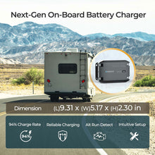 Renogy 20A DC-DC on-board battery charger dimensions and 94 percent charge efficiency