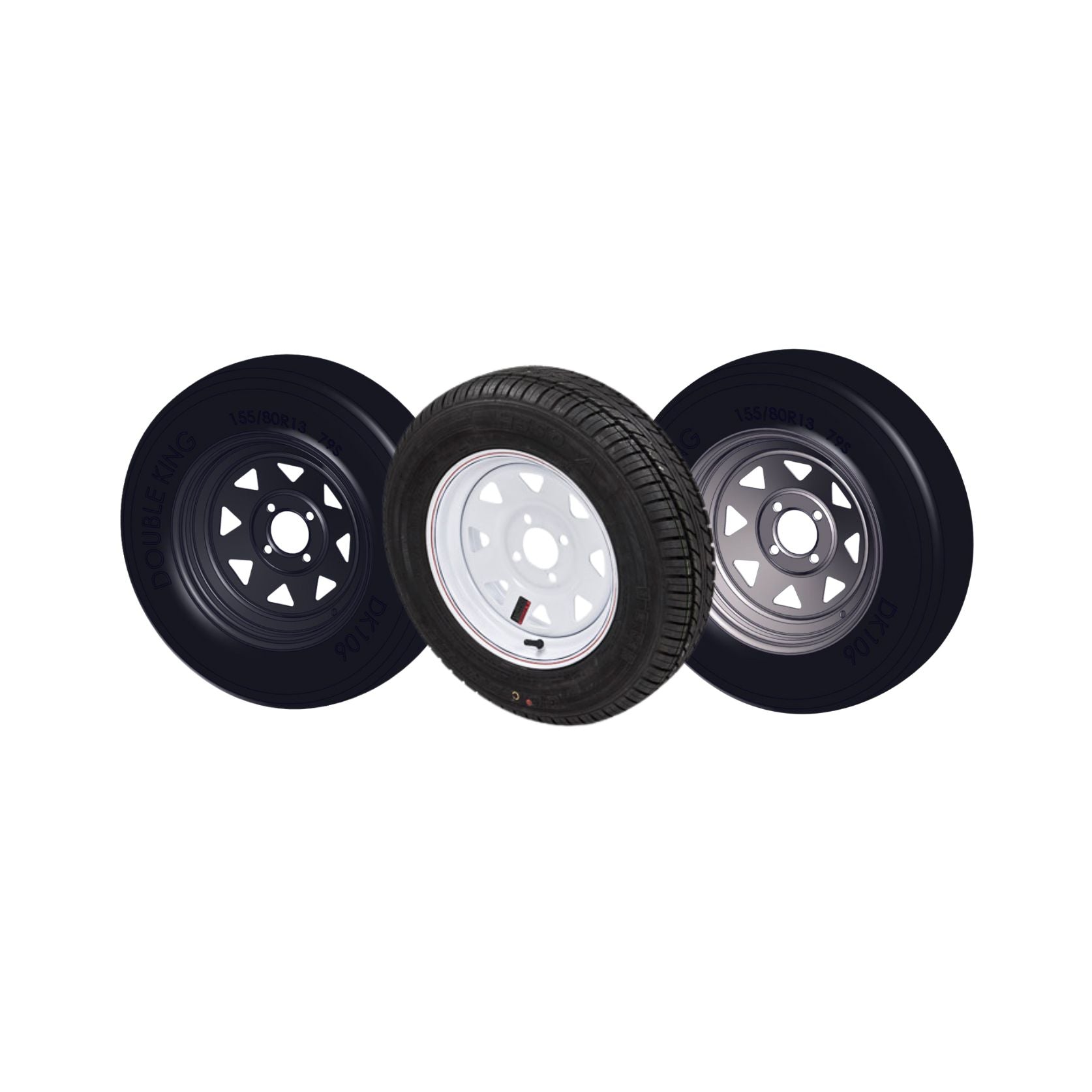 Burquip 13 inch wheel and tyre 155/80x13 for caravans and trailers — 4Matt Campers, Western Cape & Cape Town