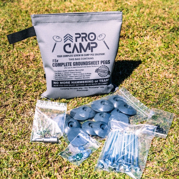 ProCamp 15x Complete Groundsheet Pegs available from 4Matt Campers in Cape Town