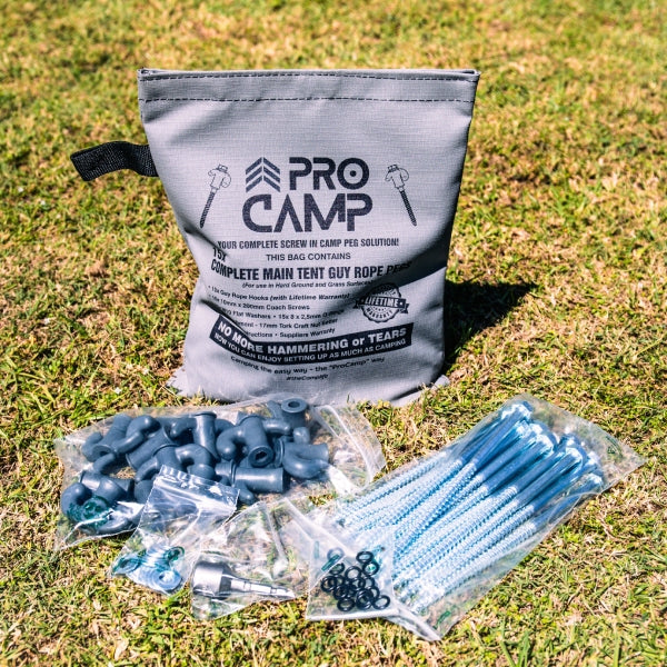 ProCamp 15x Complete Main Tent Guy Rope Pegs 200mm available from 4Matt Campers in Cape Town
