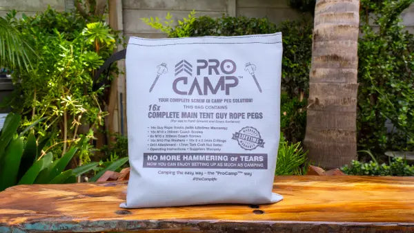 ProCamp 16x Complete Main Tent Guy Rope Pegs 200mm + 300mm available from 4Matt Campers in Cape Town