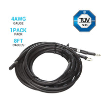 Renogy 2.4m 4AWG Battery to Charge Controller Tray Cable Set — 4AWG 8ft tray cable pair with ring terminals