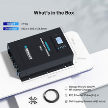 Renogy Pro 3000W HF inverter charger front panel and display