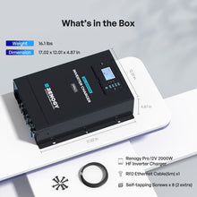 Renogy Pro 2000W HF inverter charger front panel and display