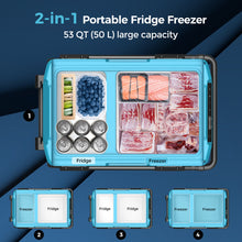 Renogy 50L dual zone portable fridge and freezer with independent temperature control