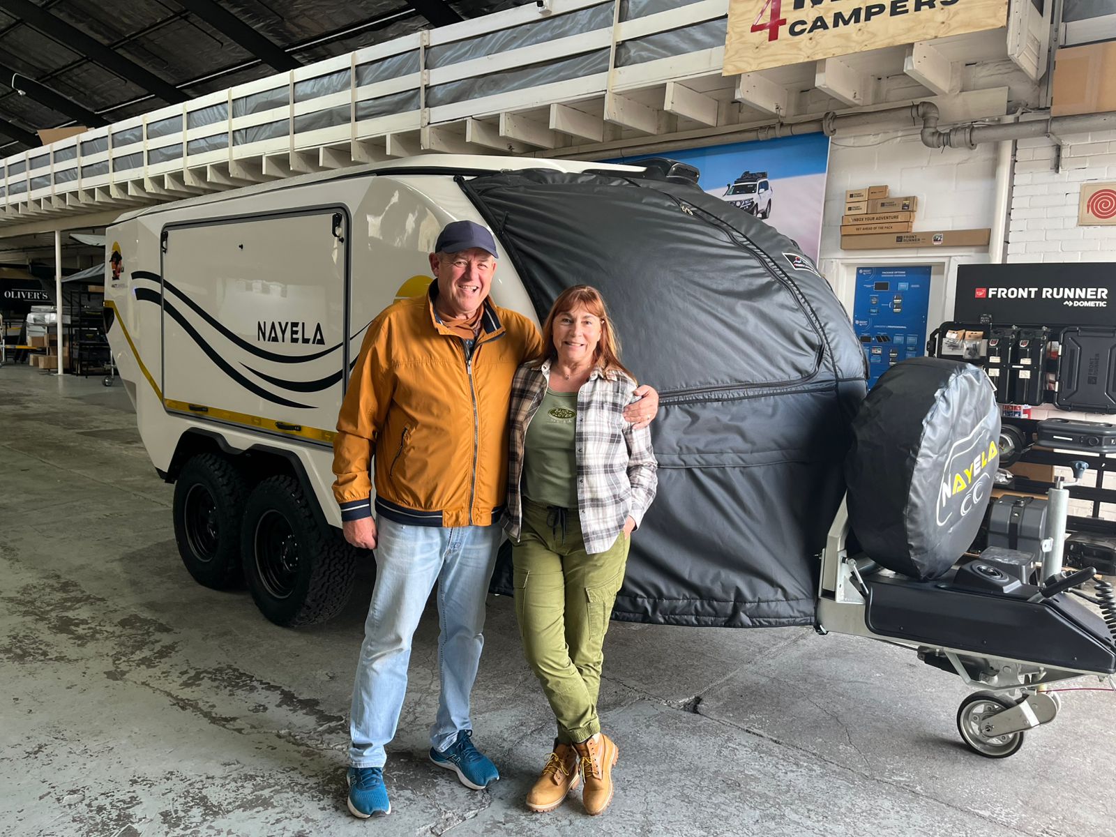 4Matt Campers indoor showroom in Bellville with campers, caravans and accessories