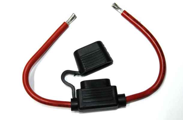 Lumeno in-line fuse holder with 20A fuse on 14 AWG wire
