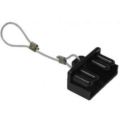Lumeno hard black dust cover for a 50A square Anderson-style connector