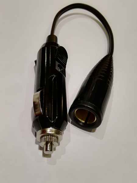 Lumeno male cigarette lighter plug to female Hella socket adapter