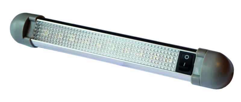Lumeno swivel LED light with adjustable head in white and amber, 22.6cm long
