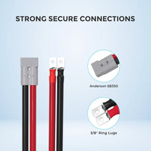 Anderson SB350 connector and 3/8 inch ring lug ends