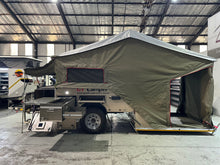 2017 GT Camper off-road trailer set up with fold-out tent and slide-out kitchen