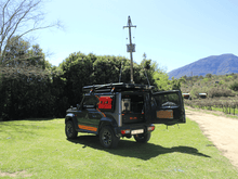 Alu-Cab Jimny Drawer System pulled open in a Suzuki Jimny, photo 2