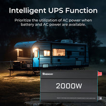 Renogy CORE 12V 2000W Pure Sine Wave Inverter — intelligent UPS transfer switch