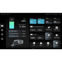 Renogy ONE Vision 7" Smart Display — battery and charging detail screen