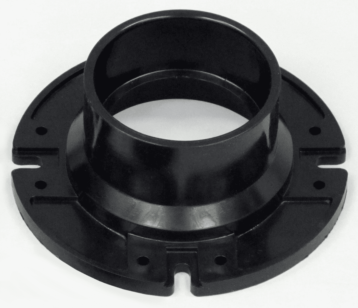 Black plastic Dometic 3 socket floor flange for mounting a gravity-discharge caravan toilet — 4Matt Campers, Western Cape & Cape Town