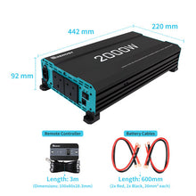 Renogy CORE 12V 2000W Pure Sine Wave Inverter — dimensions diagram