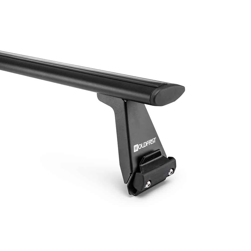 Holdfast black wingbar roof rack on a Mahindra Double Cab