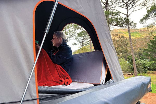 Alu-Cab Canopy Camper reclining backrest with aluminium frame and bamboo, photo 2