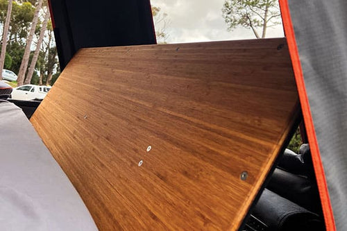 Alu-Cab Canopy Camper reclining backrest with aluminium frame and bamboo, photo 5
