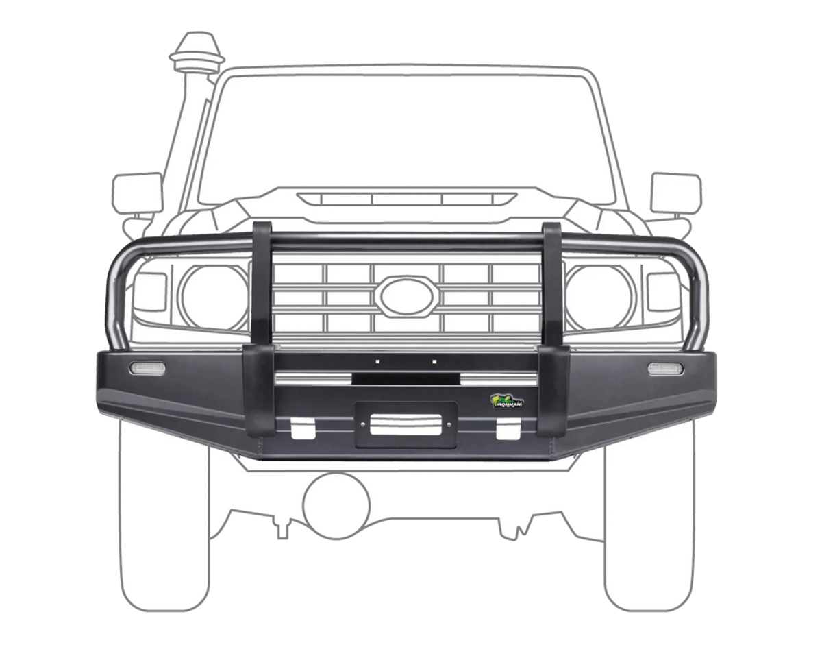 Ironman 4x4 Commercial bull bar for the Toyota Land Cruiser 76 Station Wagon and Land Cruiser 79 Pick-up (2007-2023)