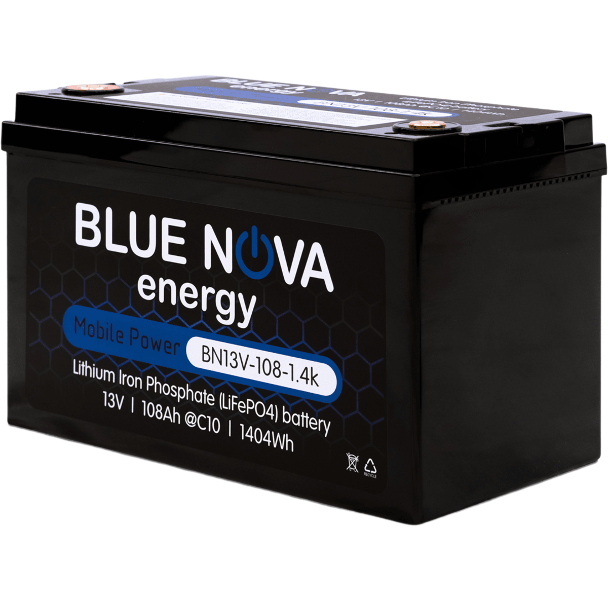 Blue Nova BN13V-108-1.4K 13V 108Ah 1.4kWh LiFePO4 lithium battery — 4Matt Campers Western Cape