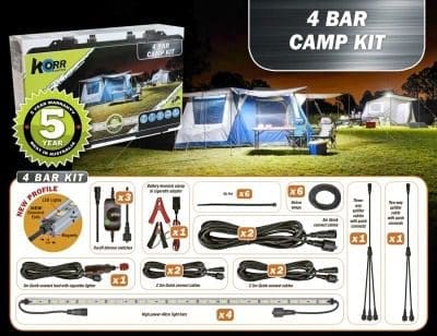 Hardkorr 4 bar Bi-Colour LED Camp Light Kit
