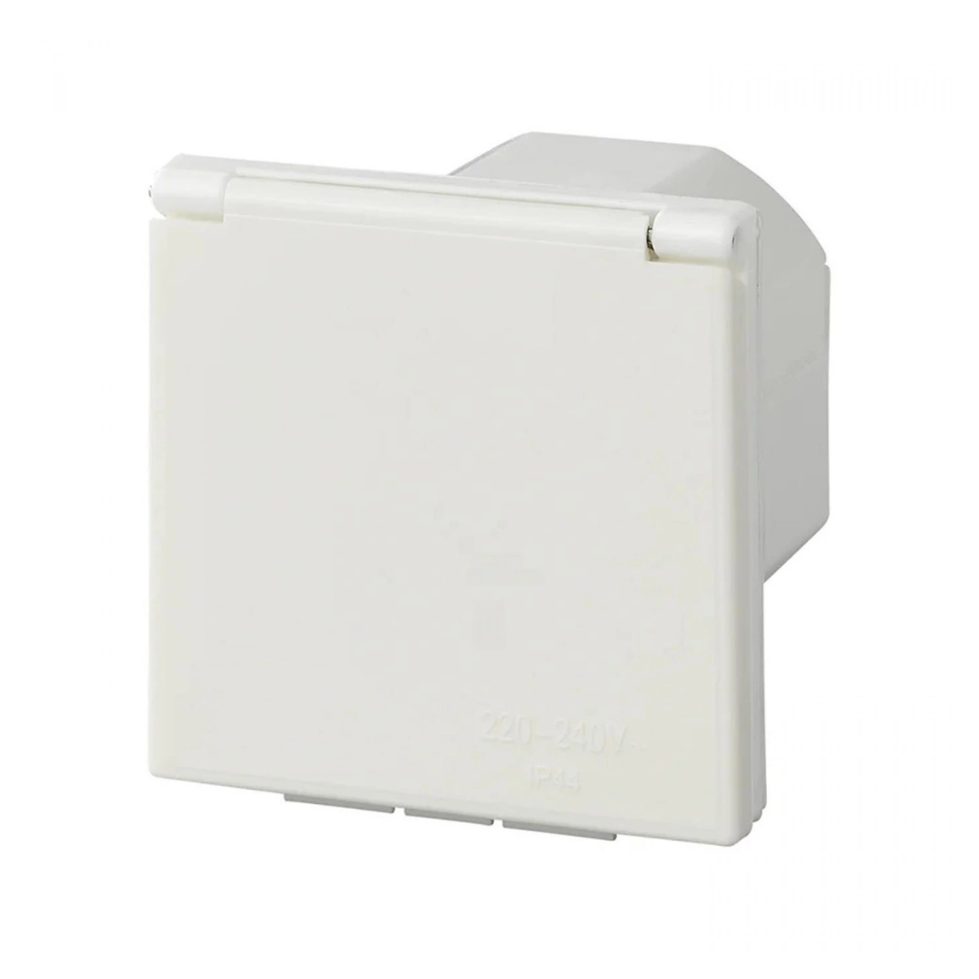 CBE 220V CEE power inlet in white, with satellite and 12V points