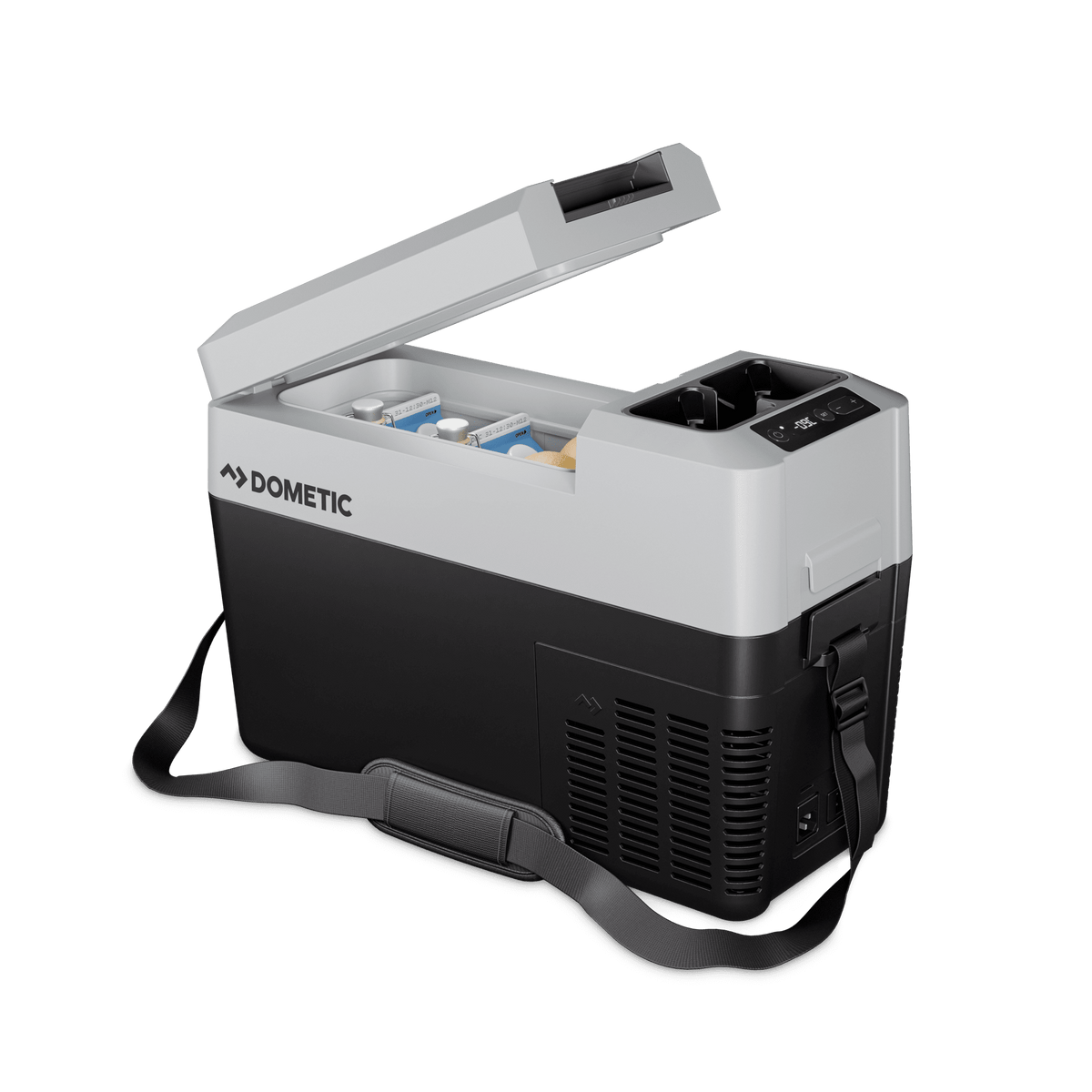 Dometic CFF12 portable fridge freezer with cup holder and digital display — 4Matt Campers, Western Cape & Cape Town