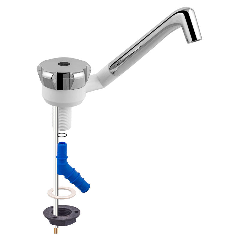 Comet 12V cold water tap with fold-down spout and micro-switch — 4Matt Campers, Western Cape & Cape Town
