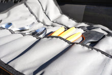 Alu-Cab Deluxe Cutlery Roll open showing cutlery slots, photo 4