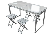 Desert Aluminium Table & 4 Chairs (Silver)