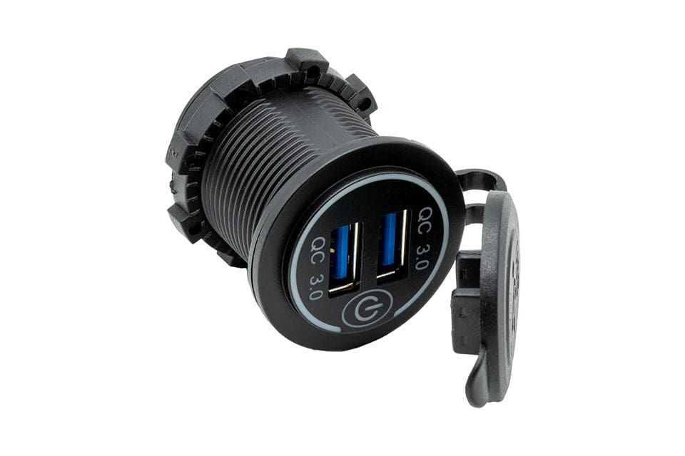 12V Nation Dual QC3 USB Socket with On/Off Switch