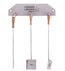 Forken Lekker Braai Trio stainless steel braai tool set available from 4Matt Campers in Cape Town