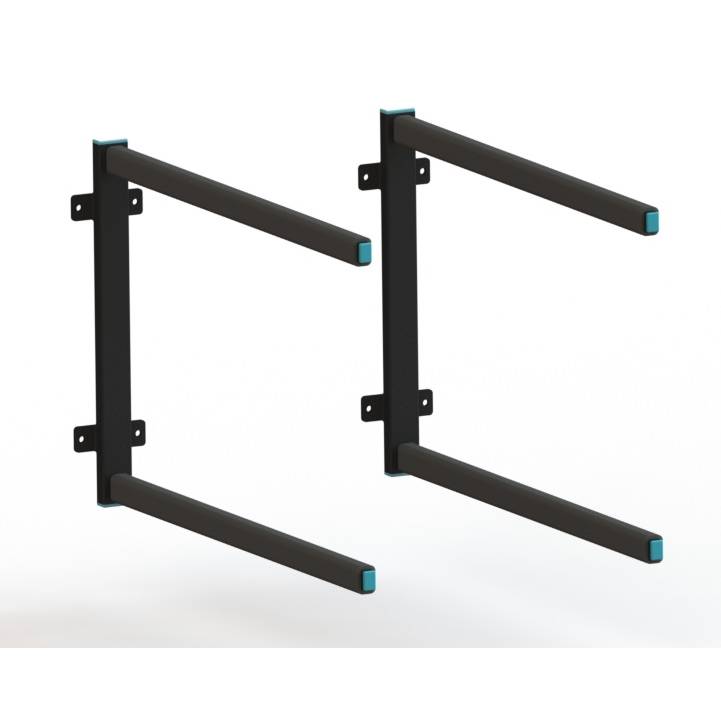 Holdfast wall storage rack for two fishing kayaks