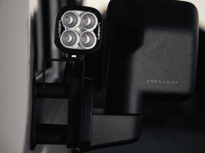 Alu-Cab mirror extension on an INEOS Grenadier