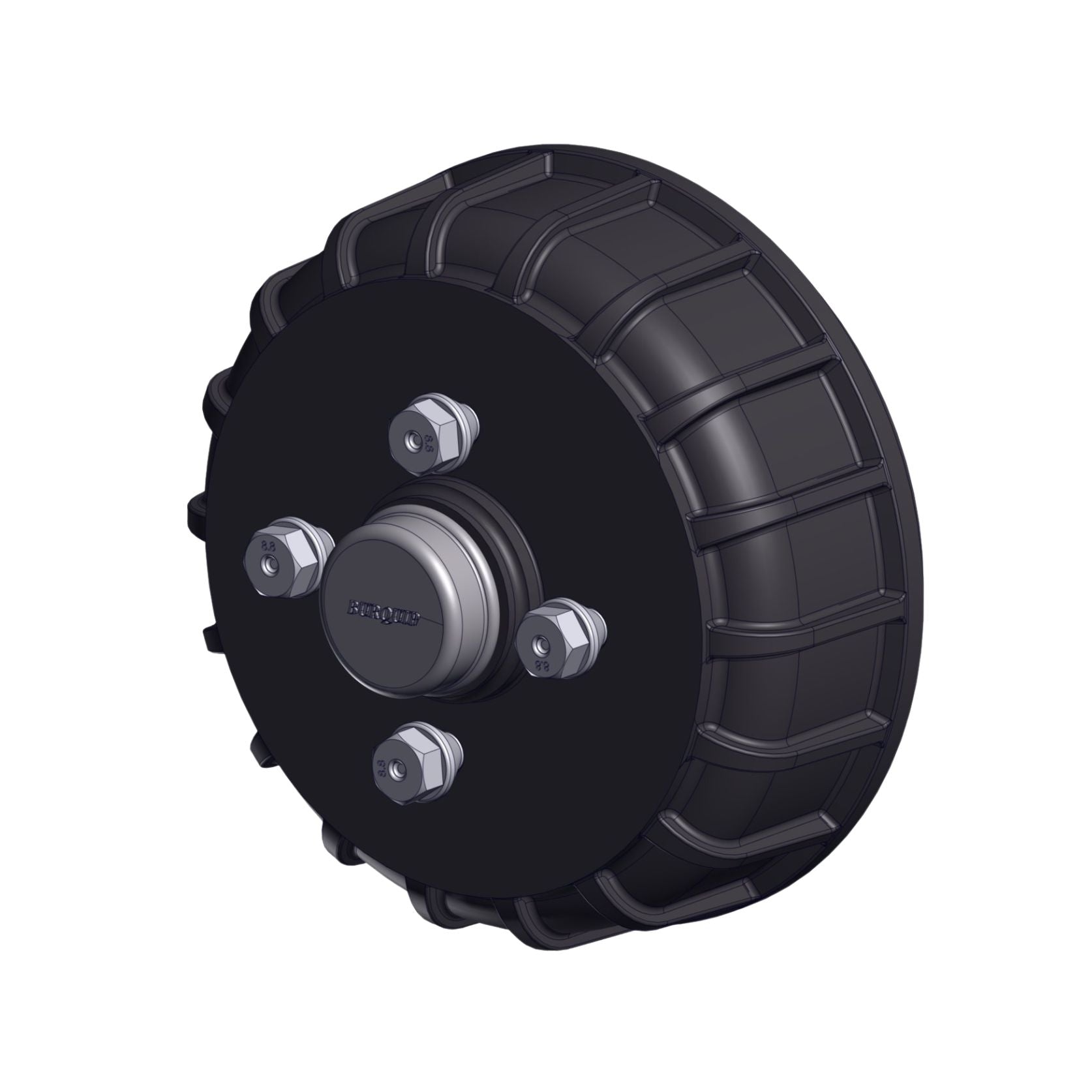 Burquip complete 200mm braked brake drum for trailers — 4Matt Campers, Western Cape & Cape Town
