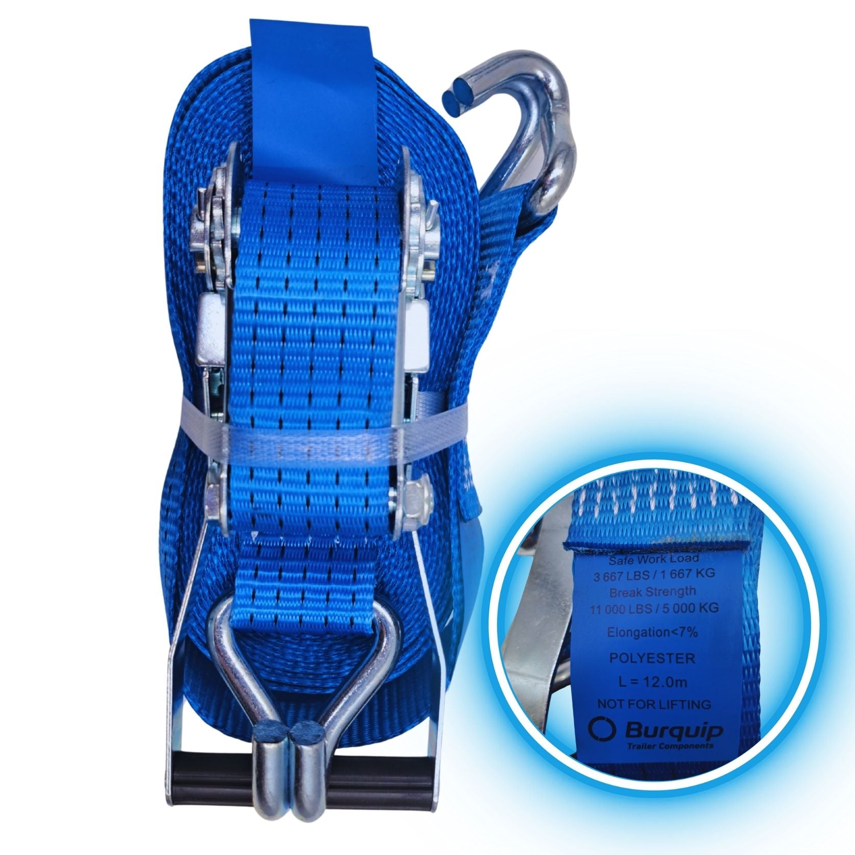 Burquip trailer ratchet tie-down strap — 4Matt Campers, Western Cape & Cape Town